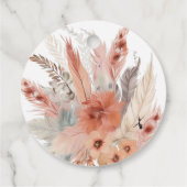 シックなパンパスグラスベビーシャワーメッセージカード フェイバータグ (裏面)