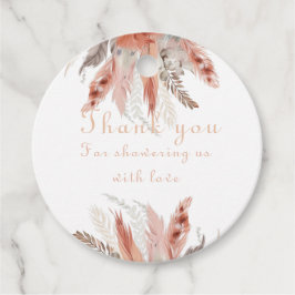 シックなパンパスグラスベビーシャワーメッセージカード フェイバータグ