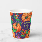 シックなパンプキカスタムン紙カップ 紙コップ (裏面)