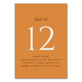 シックなパンプキンオレンジイベントテーブルテントサイン テーブルナンバー