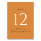 シックなパンプキンオレンジイベントテーブルテントサイン テーブルナンバー (裏面)