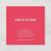 シックなパーソナライズされたフォトヘアドレッサー理容師サロン スクエア名刺 (裏面)
