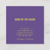 シックなパーソナライズされたフォトヘアドレッサー理容師サロン スクエア名刺 (裏面)