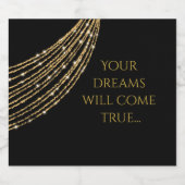 シックなパーソナライズされたボトルきらめくワインラベル スパークリングワインラベル (シングルラベル)