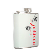 シックなパーソナライズなアートな女性の目 フラスク (右)