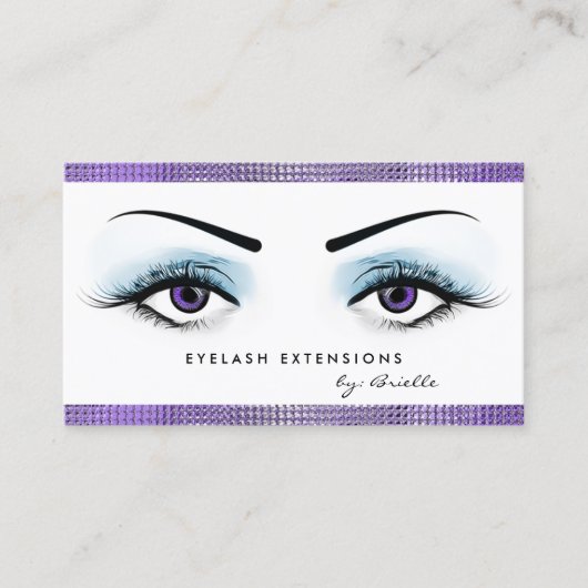 シックなパープルアイズアイズアイラガーリーッシュエクステンションブティック 名刺 (正面)