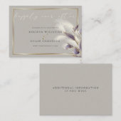 シックなパープルアンスリウムとパンパスグラス 名刺 (正面/裏面)