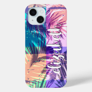 シックなパームツリーコラージュ iPhone 15ケース