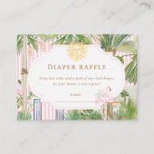 シックなパーム春ベビーシャワーおむつラッフルカード エンクロージャーカード (正面)