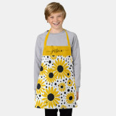 シックなヒマワリのスクリプト名 エプロン (着用した状態)