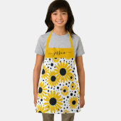 シックなヒマワリのスクリプト名 エプロン (インサイチュ)