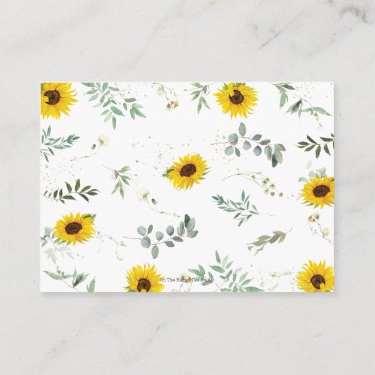 シックなヒマワリベビー象が代わりに本を持って来る エンクロージャーカード (裏面)