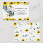 シックなヒマワリベビー象が代わりに本を持って来る エンクロージャーカード (正面/裏面)