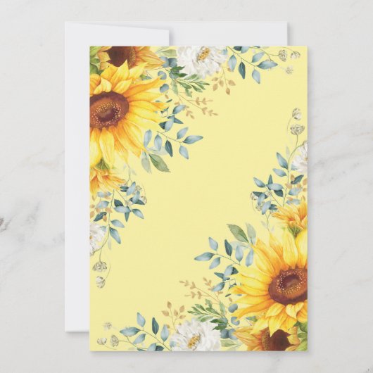 シックなヒマワリ森林動物ベビーシャワー 招待状 (裏面)