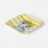 シックなヒマワリ象ストライプの赤ちゃんシャワー ペーパープレート (傾斜あり)