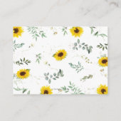 シックなヒマワリ象ベビーシャワーおむつラッフル エンクロージャーカード (裏面)