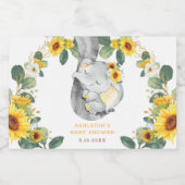 シックなヒマワリ象ベビーシャワー1st誕生日 スパークリングワインラベル (シングルラベル)