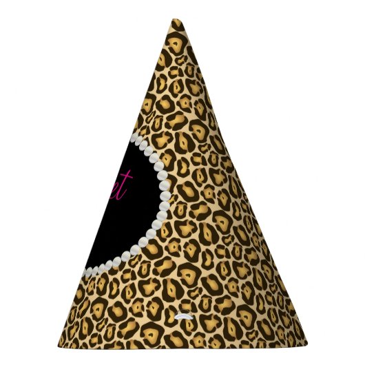 シックなヒョウのプリントの真珠の菓子16のパーティーの帽子 パーティーハット (右)