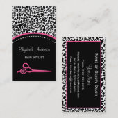 シックなヒョウのプリントの美容師および美容院 名刺 (正面/裏面)