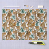 シックなヒョウのプリントラッピングはっきりした紙- & スタイリッシュ 薄葉紙 (クラフト)