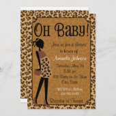 シックなヒョウはベビーシャワーの招待状お母さんにです 招待状 (正面/裏面)