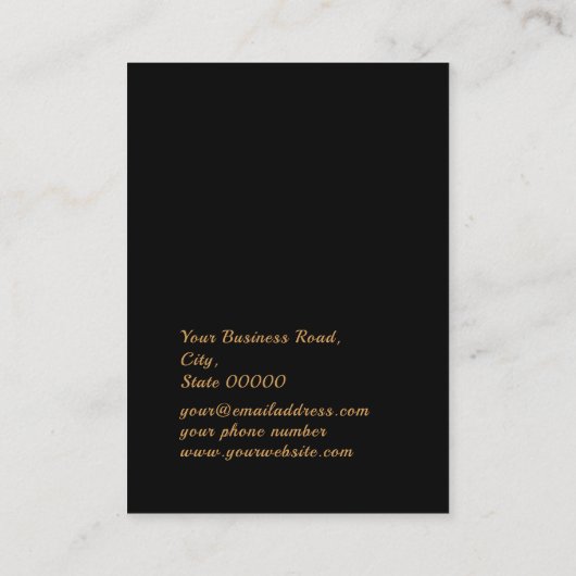 シックなヒョウ柄ジュエリーイヤリングディスプレイ 名刺 (裏面)