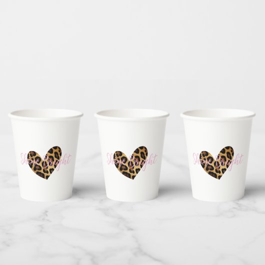 シックなヒョウ柄 紙コップ (複数)