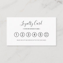 シックなビジネスロゴプロフェッショナルパンチロイヤリティカード