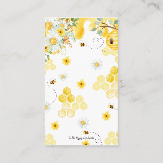 シックなビーズイエローフローラ赤ちゃんシャワーブックベビー エンクロージャーカード (裏面)