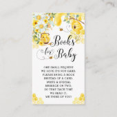 シックなビーズイエローフローラ赤ちゃんシャワーブックベビー エンクロージャーカード (正面)