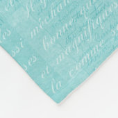 シックなビーチの名前のガーリーな水の帆立貝貝 フリースブランケット (角)