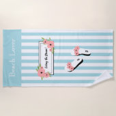 シックなビーチ恋人タオル_ "夢を生きる!" ビーチタオル (正面)