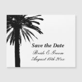 シックなビーチ結婚式の日付カードを磁気保存 (正面)