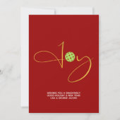 シックなピックボール"喜び"赤いクリスマスフォト シーズンカード (正面)