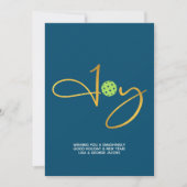 シックなピックボール"喜び"青いクリスマスフォト シーズンカード (正面)