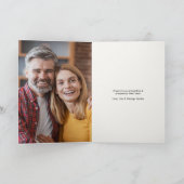 シックなピックボール"喜び"青いクリスマスフォト シーズンカード (内部)