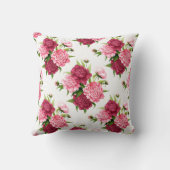 シックなピンクおよびバーガンディのシャクヤクのアクセントの枕 クッション (裏面)