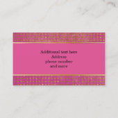 シックなピンクおよび金ゴールドのカップケーキのベーカリーの名刺 名刺 (裏面)