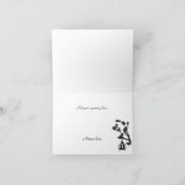 シックなピンクおよび黒い結婚式の写真のサンキューカード サンキューカード (内部)