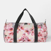 シックなピンクさくらんぼブロッサムダッフルバッグ ダッフルバッグ (裏面)