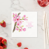 シックなピンクさくらんぼブロッサム桜フローラ誕生日 スタンダードカクテルナプキン (インサイチュ)
