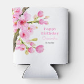 シックなピンクさくらんぼブロッサム桜フローラ誕生日 缶クーラー (裏面)