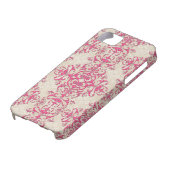 シックなピンクとオフホワイトフローラダマスクパターン Case-Mate iPhoneケース (下部)