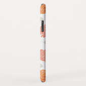 シックなピンクとオレンジの牡丹パターンモノグラム Case-Mate iPhoneケース (裏面/右)