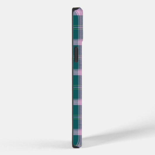 シックなピンクとグリーンの格子模様デバイスカバー Case-Mate iPhoneケース (裏面 / 右)