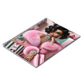 シックなピンクとグリーン ノートブック (左側)