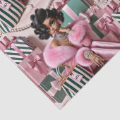 シックなピンクとグリーン 薄葉紙 (詳細)