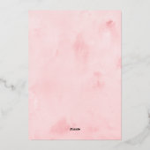 シックなピンクとシルバーの雪の結晶の冬のベビーシャワー 箔招待状 (裏面)