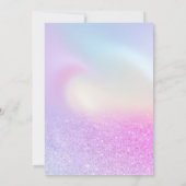 シックなピンクとパープルのグリッターグラデーションブライダルシャワー 招待状 (裏面)