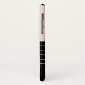 シックなピンクとブラックのアールデコカーブとモノグラム Case-Mate iPhoneケース (裏面/左)